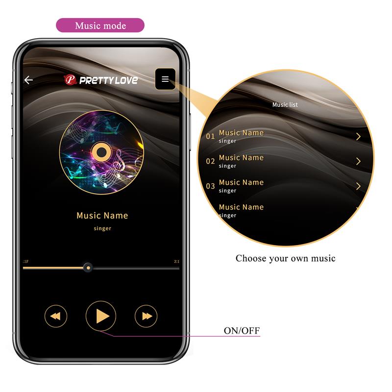 Vibrador Liam Punto G Silicona con APP Morado - PRETTYLOVE