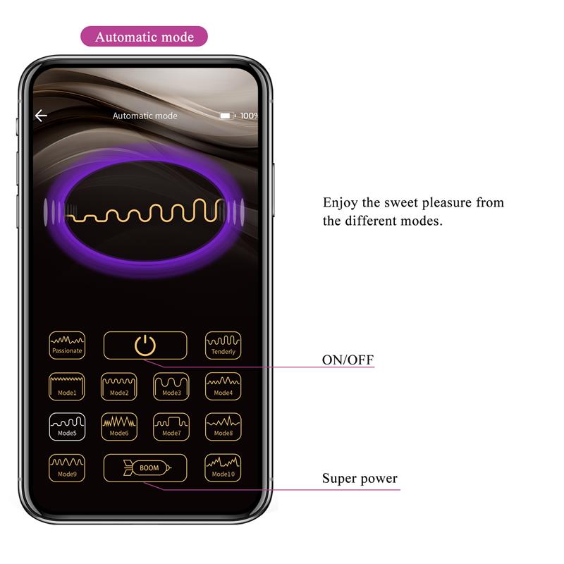 Vibrador Liam Punto G Silicona con APP Morado - PRETTYLOVE