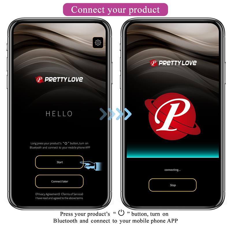 Vibrador Liam Punto G Silicona con APP Morado - PRETTYLOVE