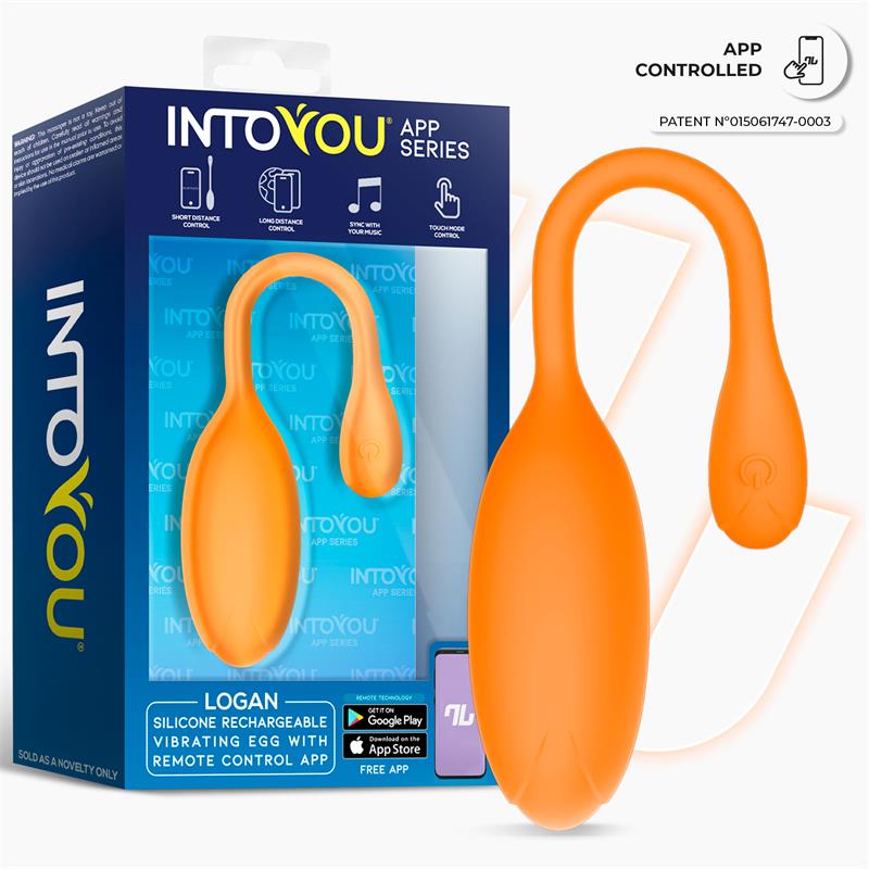 Huevo Logan Vibrador con APP Silicona Unibody Púrpura / naranja - INTOYOU APP SERIES
