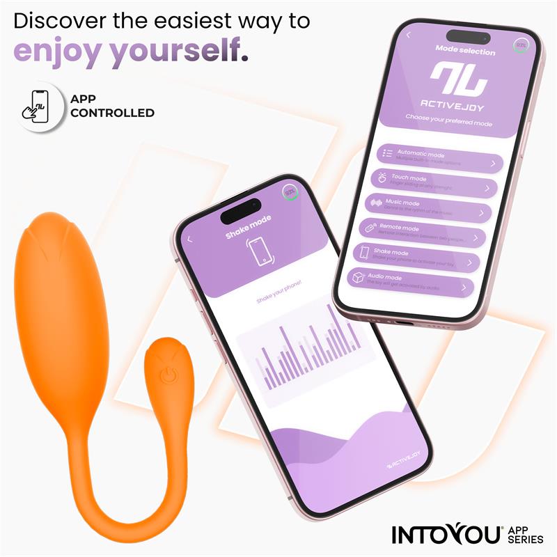Huevo Logan Vibrador con APP Silicona Unibody Púrpura / naranja - INTOYOU APP SERIES