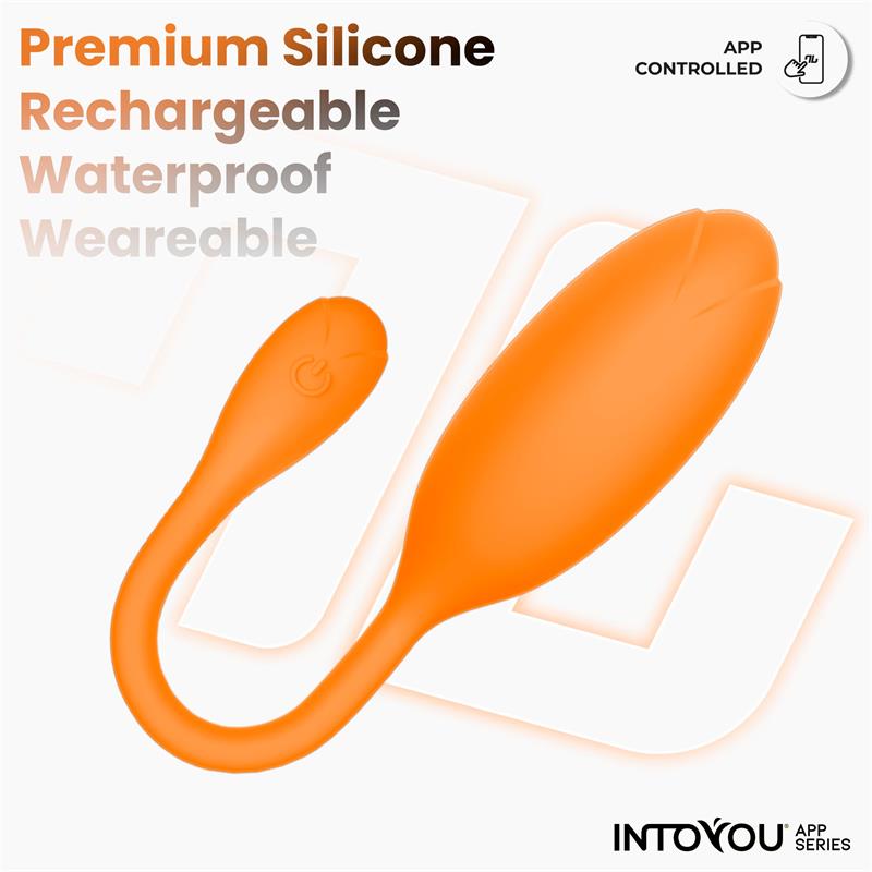 Huevo Logan Vibrador con APP Silicona Unibody Púrpura / naranja - INTOYOU APP SERIES