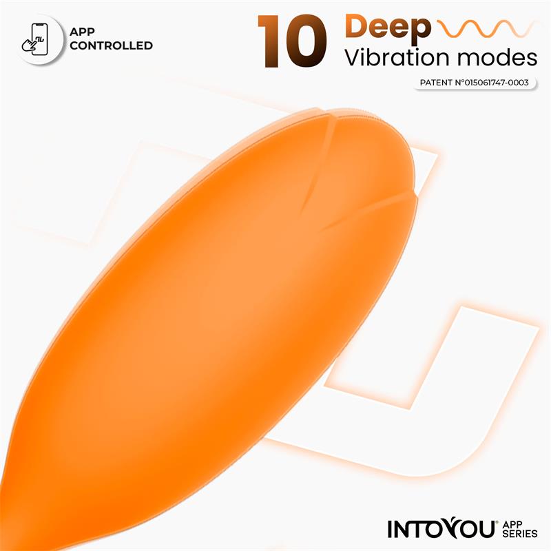 Huevo Logan Vibrador con APP Silicona Unibody Púrpura / naranja - INTOYOU APP SERIES