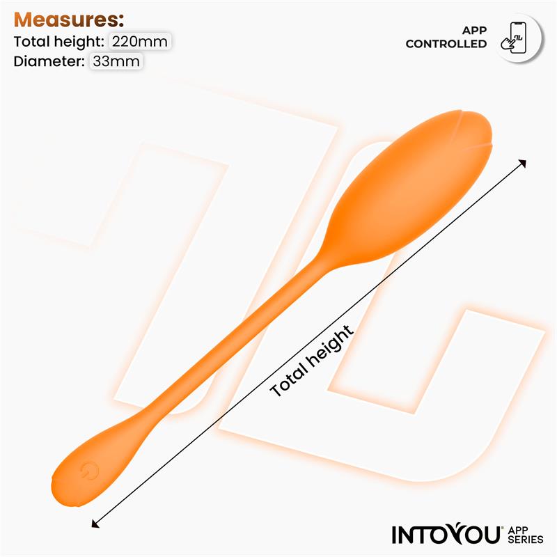 Huevo Logan Vibrador con APP Silicona Unibody Púrpura / naranja - INTOYOU APP SERIES