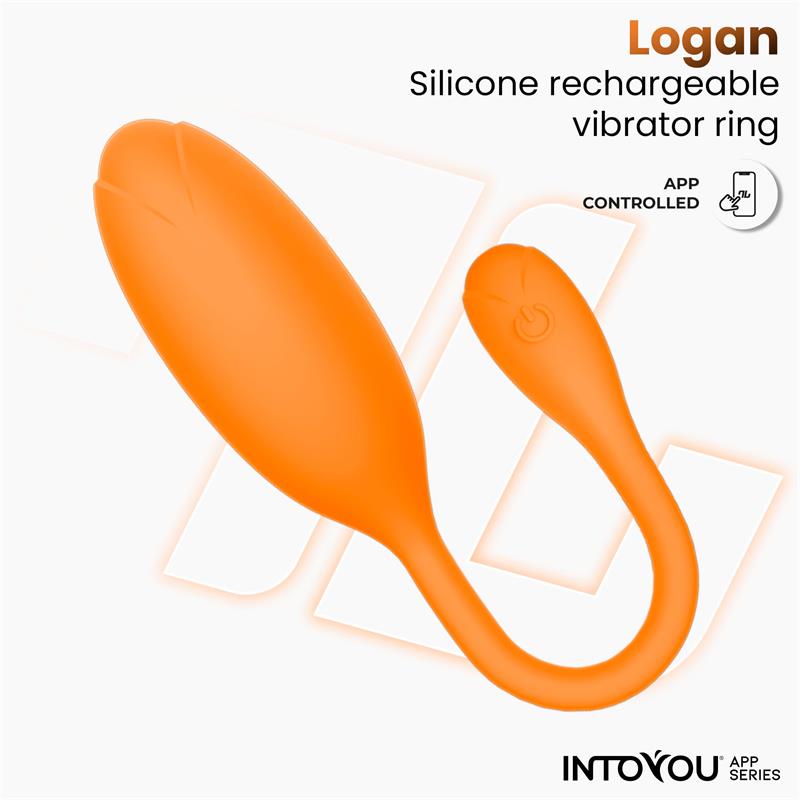 Huevo Logan Vibrador con APP Silicona Unibody Púrpura / naranja - INTOYOU APP SERIES