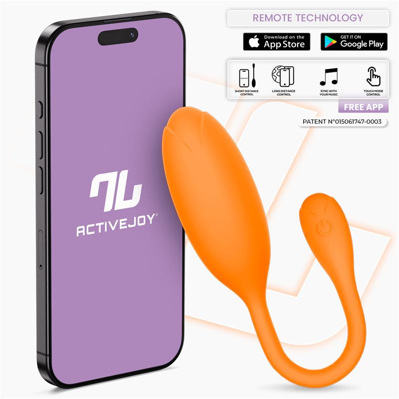 Huevo Logan Vibrador con APP Silicona Unibody Púrpura / naranja - INTOYOU APP SERIES