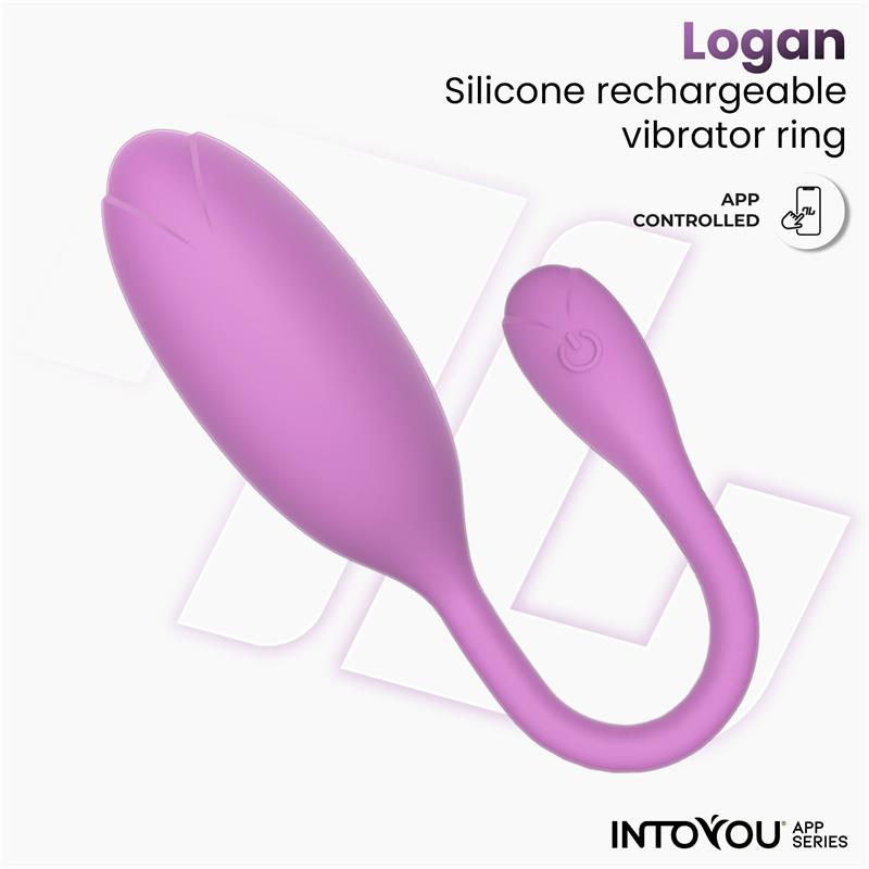 Huevo Logan Vibrador con APP Silicona Unibody Púrpura - INTOYOU APP SERIES