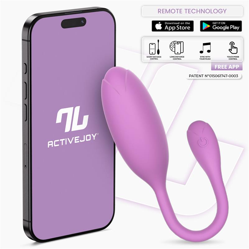 Huevo Logan Vibrador con APP Silicona Unibody Púrpura - INTOYOU APP SERIES