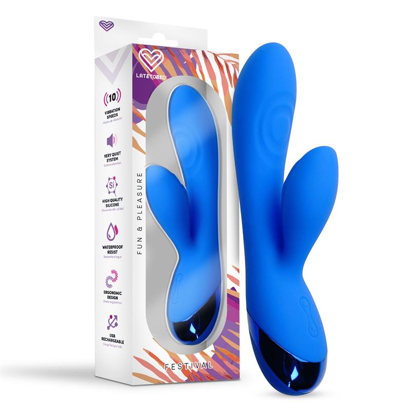 Vibrador Marna USB Azul - FESTIVAL - LATETOBED