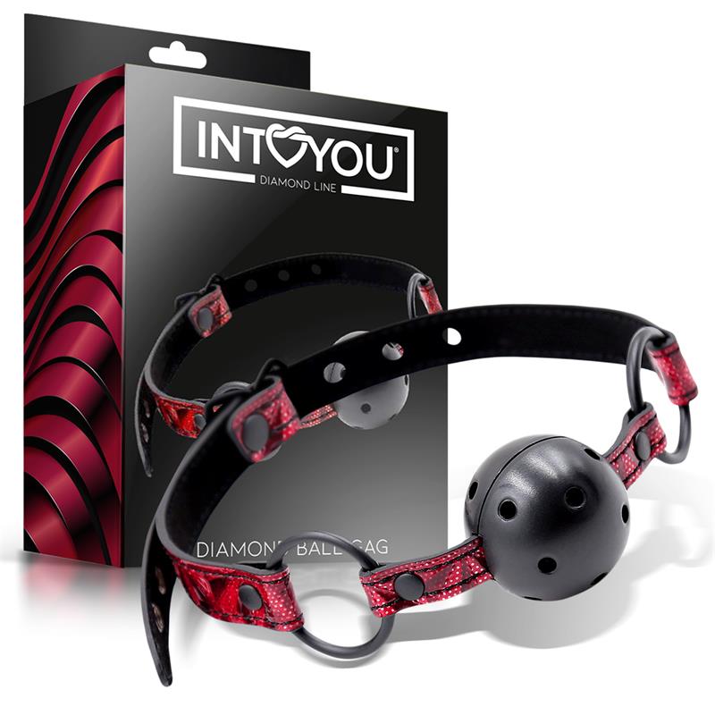 MORDAZA DE BOLA TRANSPIRABLE DIAMOND CUERO VEGANO - INTOYOU