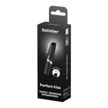 SATISFYER PERFECT KISS ESTIMULADOR CLÍTORIS POR ONDAS NEGRO / DORADO - SATISFYER