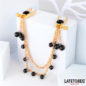 BDSM LINE PINZAS PARA PEZONES CON CADENA Y CASCABELES - LATETOBED