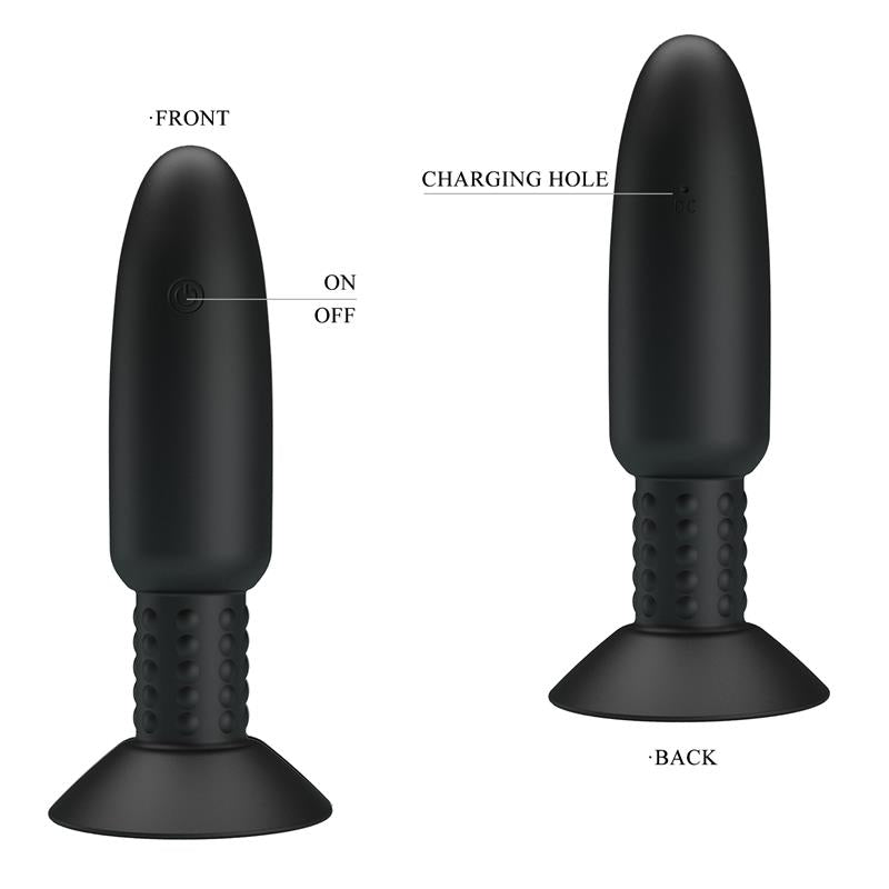 Plug Anal con Vibración y Rotación con Control Remoto USB - PRETTYLOVE
