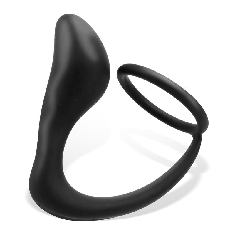 Plug Anal Randal con Anillo para el Pene Silicona Negro - TARDENOCHE