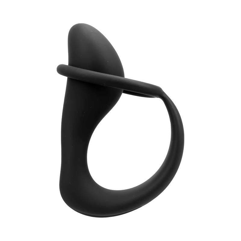 Plug Anal Randal con Anillo para el Pene Silicona Negro - TARDENOCHE