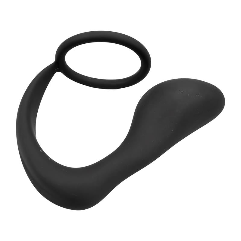 Plug Anal Randal con Anillo para el Pene Silicona Negro - TARDENOCHE