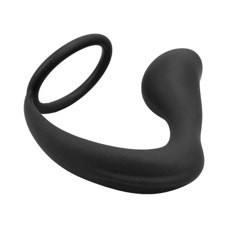 Plug Anal Randal con Anillo para el Pene Silicona Negro - TARDENOCHE