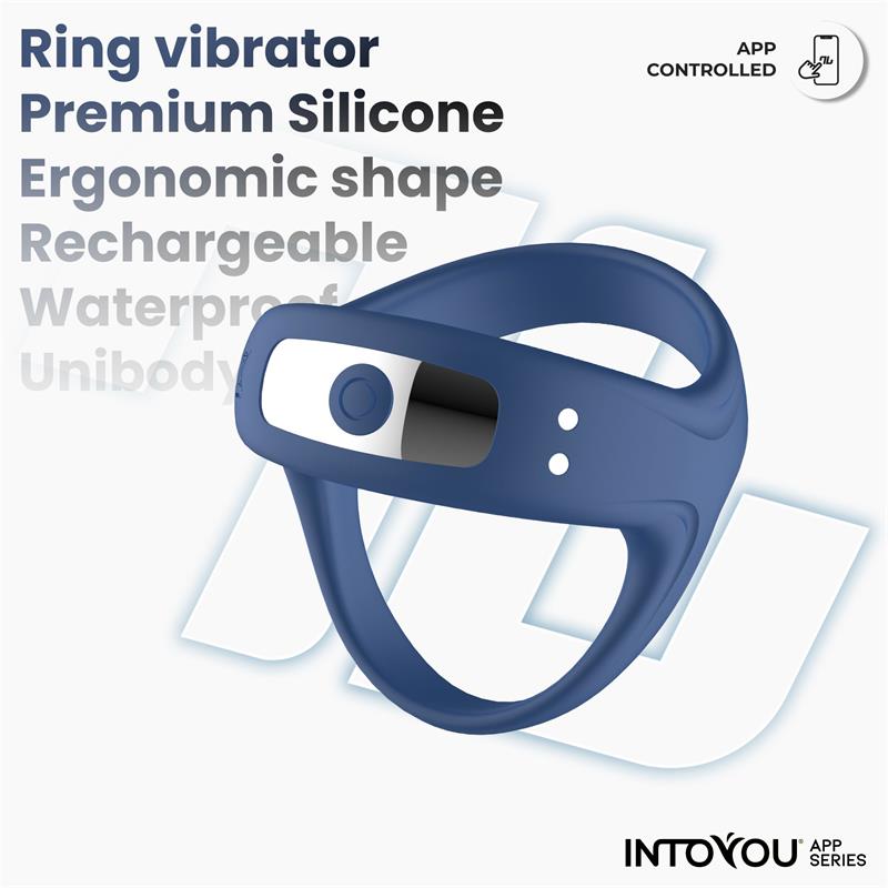 ANILLO RANK VIBRADOR CON APP AZUL - INTUYOU APP SERIES