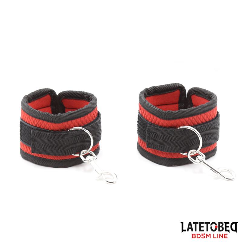 SET Restricciones para la Cama con Antifaz Esposas Ajustables y Desmontables - LATETOBED BDSM LINE