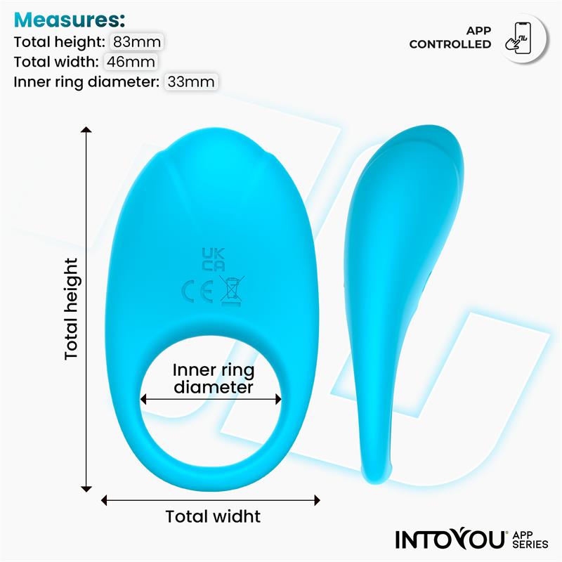 Anillo Ringo Vibrador con APP Unibody Azul / Verde- INTOYOU APP SERIES