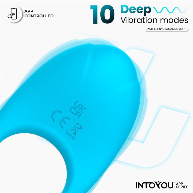 Anillo Ringo Vibrador con APP Unibody Azul / Verde- INTOYOU APP SERIES