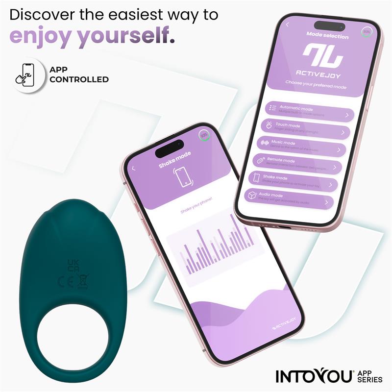 Anillo Ringo Vibrador con APP Unibody Azul / Verde- INTOYOU APP SERIES