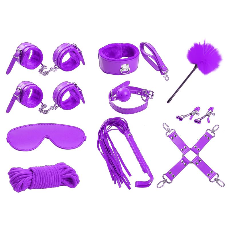 Set de Bondage 10 Piezas Rojo / Purpura - INTOYOU