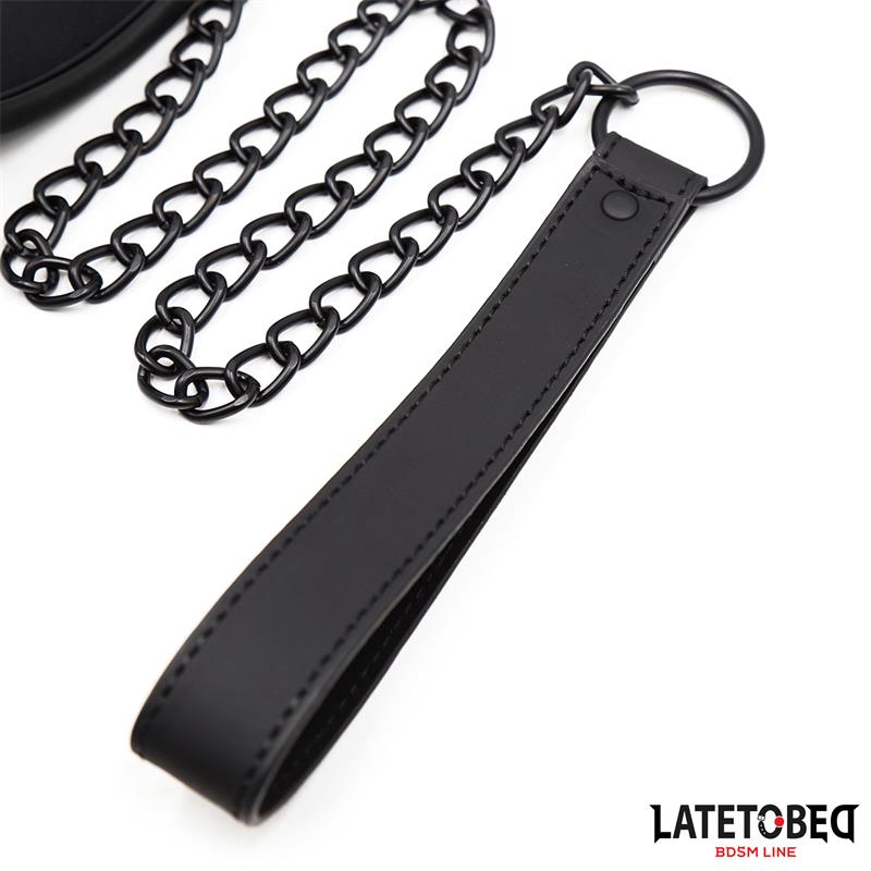 Set Collar y Correa Neopreno Negro - LATETOBED BDSM LINE