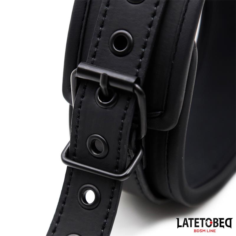 Set Collar y Correa Neopreno Negro - LATETOBED BDSM LINE