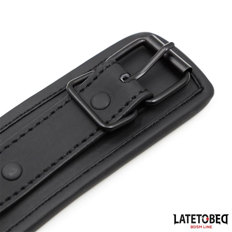 Set Collar y Correa Neopreno Negro - LATETOBED BDSM LINE