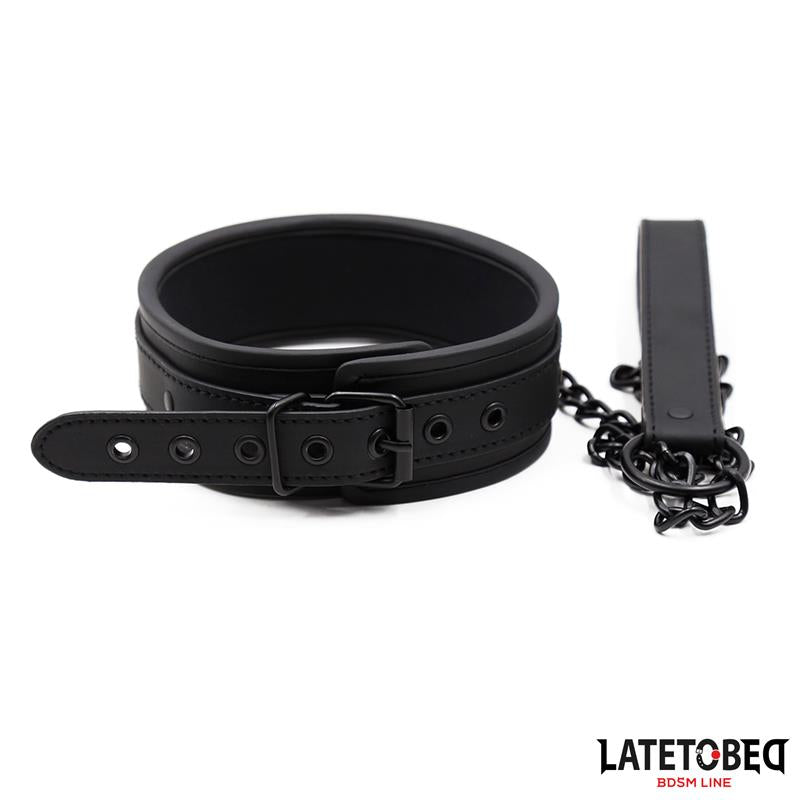 Set Collar y Correa Neopreno Negro - LATETOBED BDSM LINE