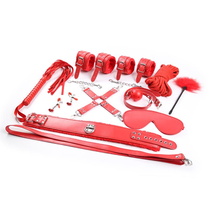 Set de Bondage 10 Piezas Rojo / Purpura - INTOYOU