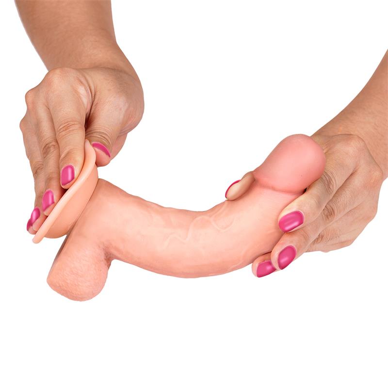 Dildo Slidy Realista Dual Layer Retráctil y Orientable 8" 20cm - LIKETRUE