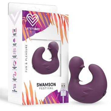 Anillo dedal Swamson Patito Estimulador USB Silicona Negro / Violeta / Rosa - FESTIVAL - LATETOBED