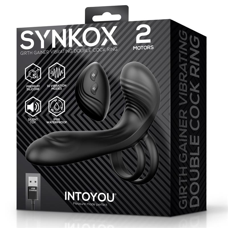 Anillo Doble Synkox Girth Gainer para el Pene con Vibración - INTOYOU