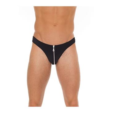 TANGA CON CREMALLERA NEGRO TALLA UNICA - AMORABLE