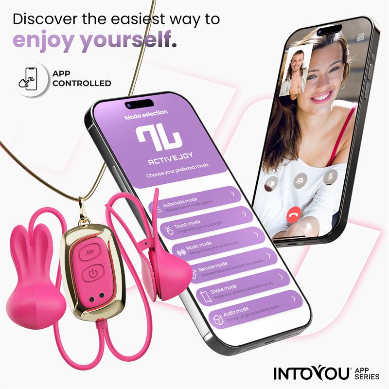 Pinzas Tickly para Pezones con Vibración, Control y Collar con APP - INTOYOU APP SERIES