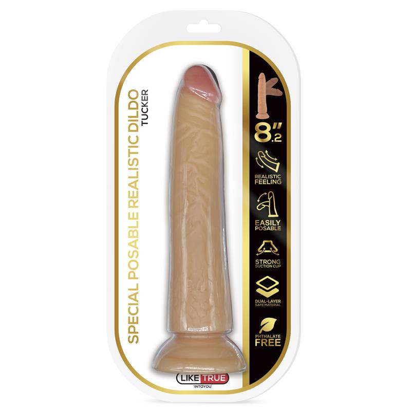 Dildo Tucker Realista Articulable-Posable 8.2" Natural - LIKETRUE