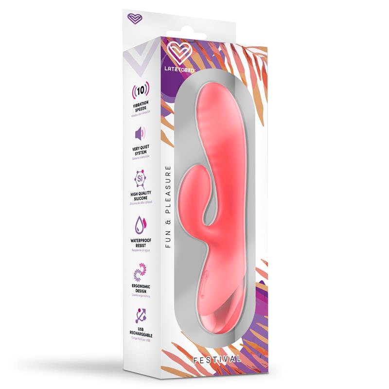 Vibrador Almor USB Rosa - FESTIVAL - LATETOBED
